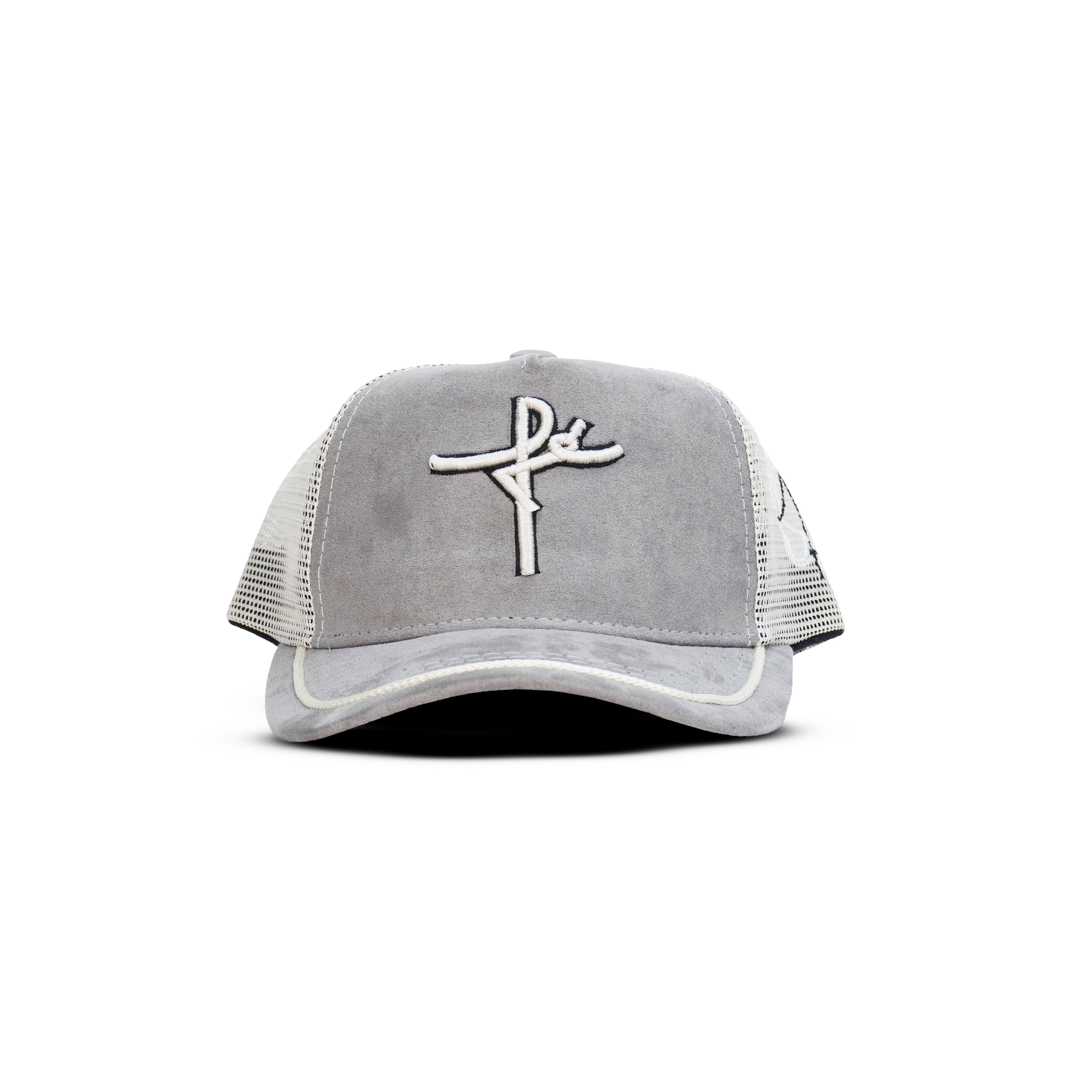Gorra Gris Beige Agropecuaria – Bordado Fé y Manos Con Rosario