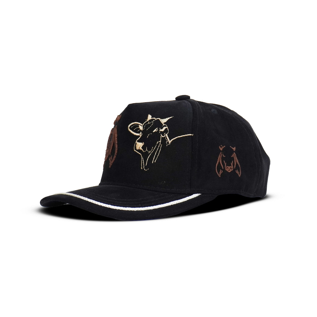Gorra Negro Beige Agropecuaria – Bordado Toro y Vaca