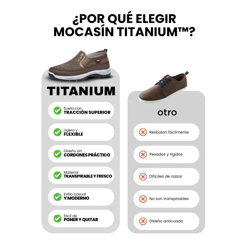 Mocasin titanium™ - Confort y estilo en cada paso